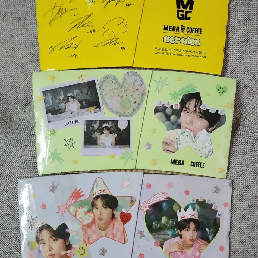 [BUNJANG] NCT WISH Mega Coffee Cup Holder Old Version Riku Jaehee Group Bundle Set / 엔시티위시 메가커피 컵홀더 구버전 리쿠 재희 단체 일괄