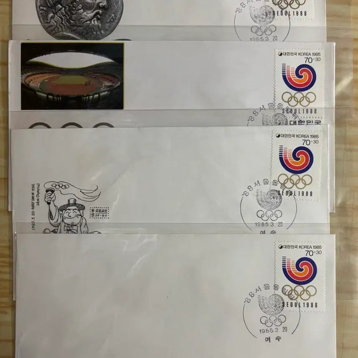 [BUNJANG] 1988 Seoul Olympics 1st Day Cover (4 Types) Bundle Set / 88서울올림픽1집, 까세3종백봉1종, 4종, 초일봉피