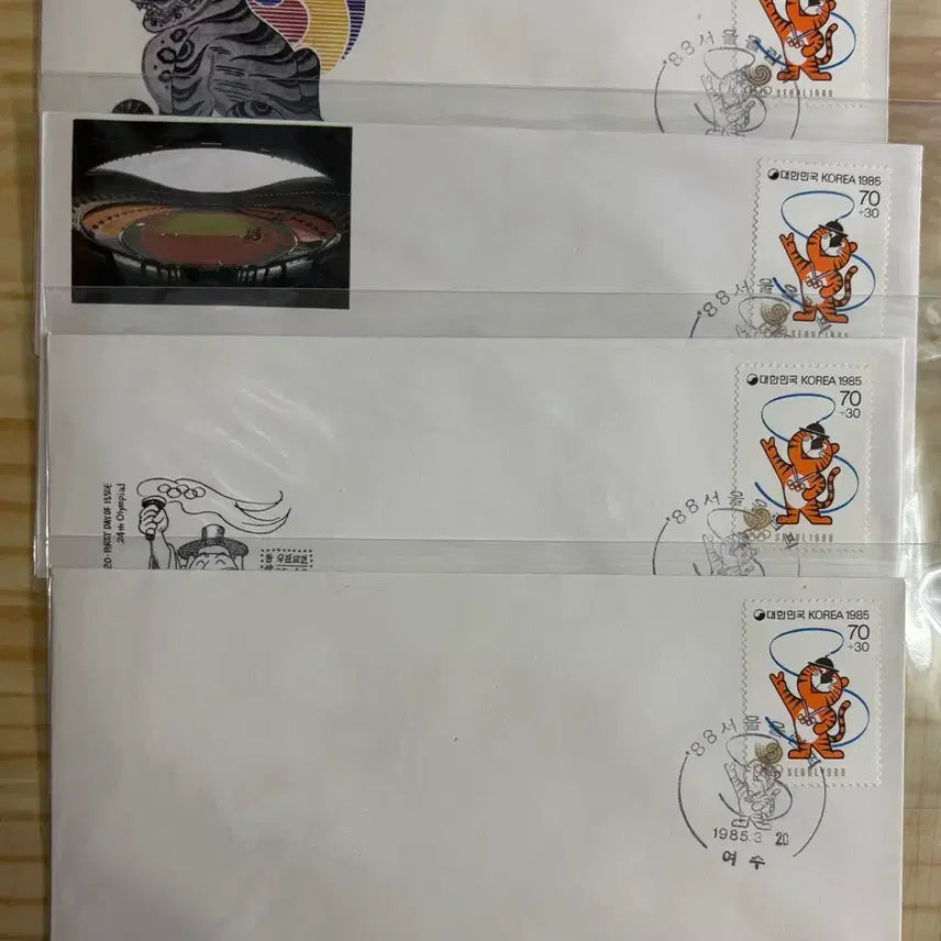 [BUNJANG] 1988 Seoul Olympics 1st Day Cover Set / 88서울올림픽1집, 까세3종백봉1종, 4종, 초일봉피