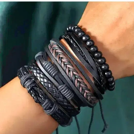 [BUNJANG] Adjustable Fashion Bracelet Set (6 Pieces) / ( 새제품 ) 남녀용 조절 가능한 패션 팔찌 6개 한 세트로 (무료배송)
