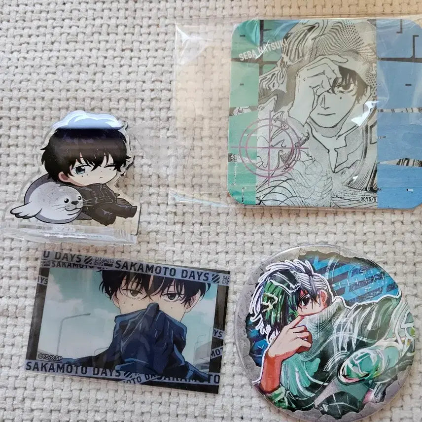 [BUNJANG] Sakamoto Days Natsuki Sibaa Acrylic Badge &amp; Paper Set / 사카모토데이즈 세바 나츠키 굿즈 세트 아크릴 뱃지 지류