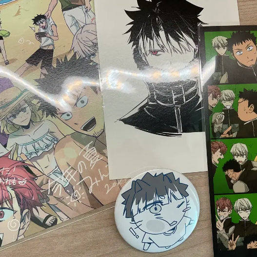 [BUNJANG] Kaiju No. 8 Narumi Kafka Reno Kikoru Lumina Postcards &amp; Can Badges Bundle Set / 괴수8호 비공굿 나루미호시나카프카레노키코루미나 등 엽서 네컷 캔뱃지 일괄