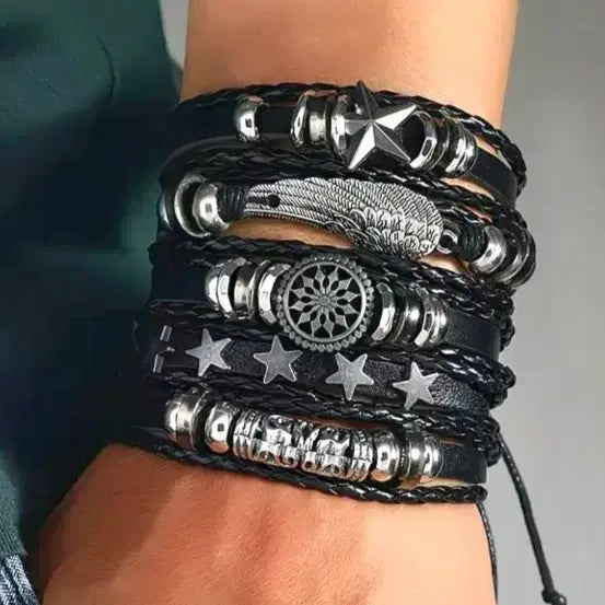 [BUNJANG] Adjustable Fashion Bracelet Set for Men and Women / ( 새제품 ) 남녀용 조절 가능한 패션 팔찌 개 한 세트로 (무료배송)