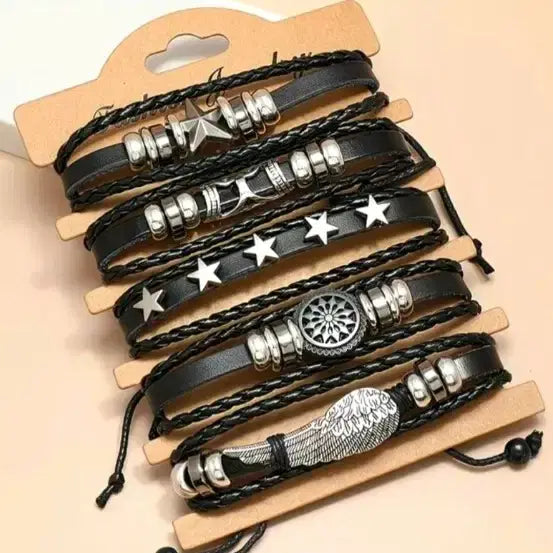 [BUNJANG] Adjustable Fashion Bracelet Set for Men and Women / ( 새제품 ) 남녀용 조절 가능한 패션 팔찌 개 한 세트로 (무료배송)