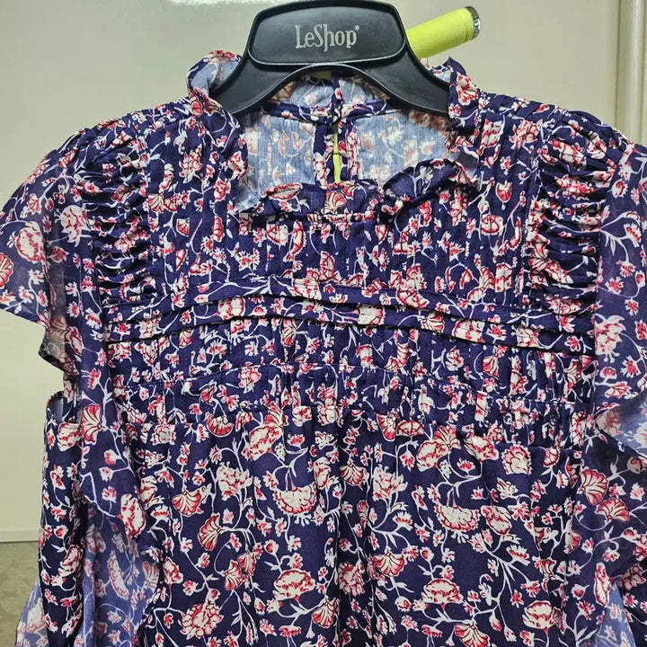 [BUNJANG] Frill Detail Floral Print Blouse / 프릴 블라우스