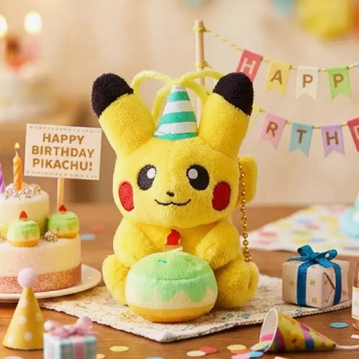 [BUNJANG] Pokemon Birthday Cake Pikachu &amp; Squirtle 8cm Plush / 포켓몬 인형 생일케이크 피카츄, 꼬부기 8cm 판매합니다!!
