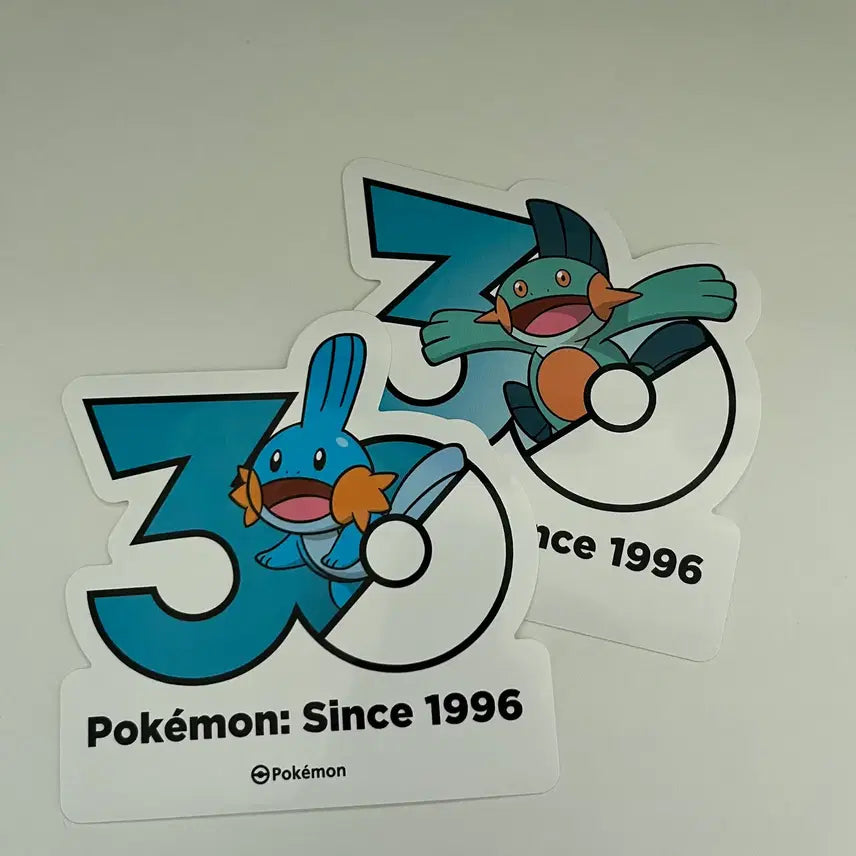 [BUNJANG] Mudkip &amp; Marshtomp Pokemon 30th Anniversary Sticker Set / 물짱이 + 늪짱이 세트 [포켓몬 30주년 스티커]