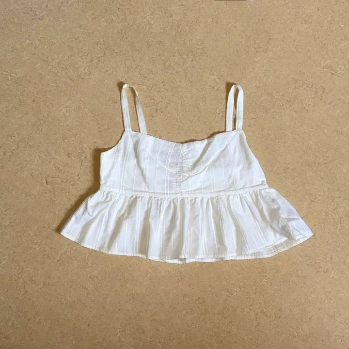 [BUNJANG] Summer Crop Frill Bustier Tank Top / 여름 크롭 프릴 뷔스티에 나시