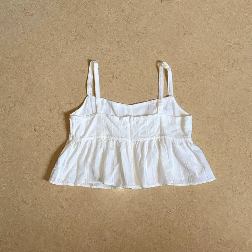[BUNJANG] Summer Crop Frill Bustier Tank Top / 여름 크롭 프릴 뷔스티에 나시