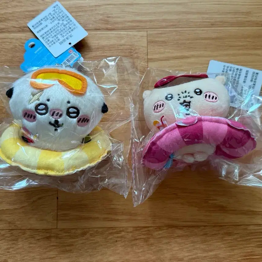 [BUNJANG] Miniso Chiikawa Summer Mascot Plush Keychain (Racco, Kurimanju) / 미니소 치이카와 여름 마스코트 인형 키링 (랏코, 쿠리만쥬)