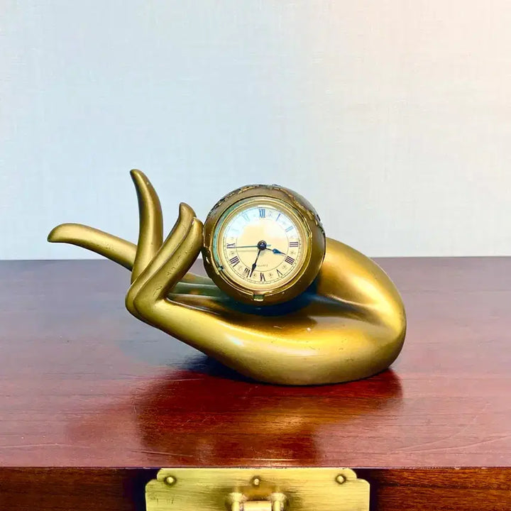 [BUNJANG] Dongbronze Buddha Hand Desk Clock Ornament / 동브론즈 부처님 손 모양 탁상시계 장식품