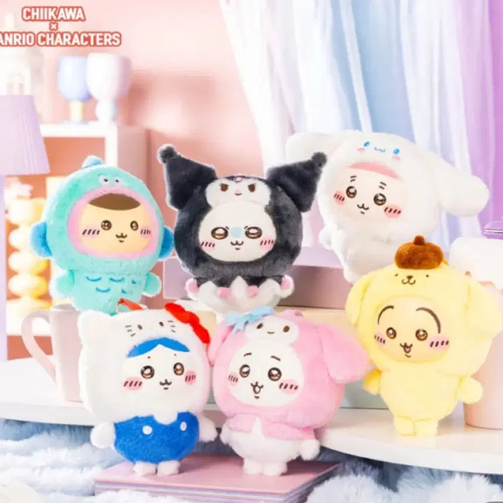 [BUNJANG] Chiikawa x Sanrio Characters Makko Kani Cinnamoroll Plush / 급처) 치이카와x산리오 캐릭터즈 마코- 카니 시나모롤