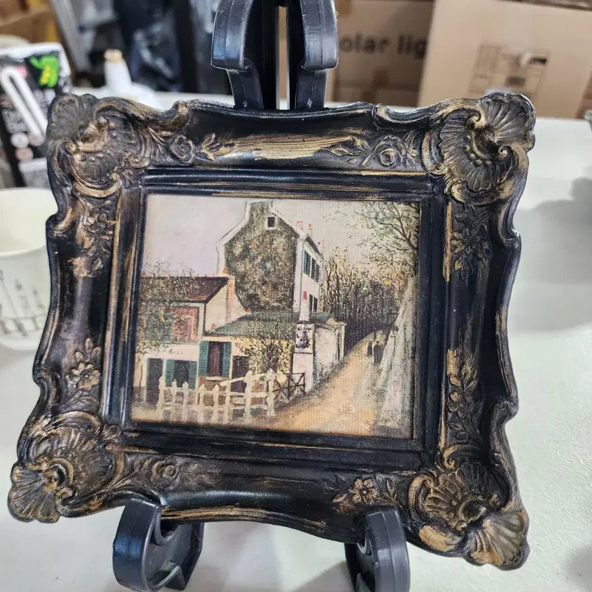 [BUNJANG] Vintage Plastic Photo Frame 17cm x 15.5cm with Print / USA 오래된 프라스틱 액자 17cmX15.5cm 15000원 프린트