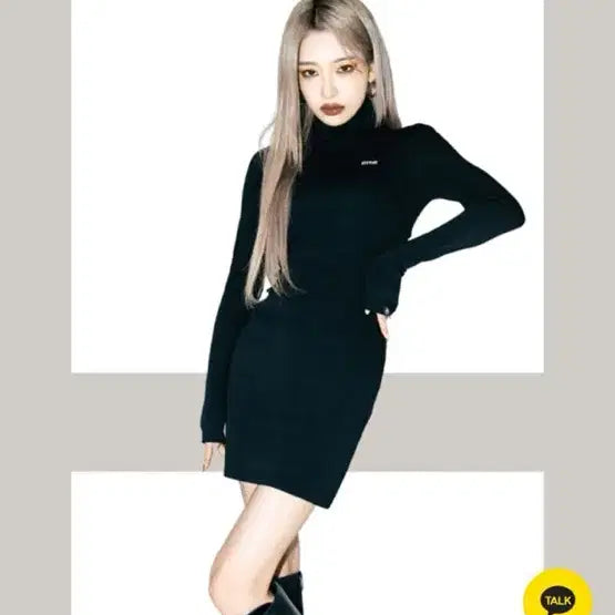 [BUNJANG] Mixxmix Black Turtleneck Mini Dress / 믹스엑스믹스 블랙 터틀넥 원피스