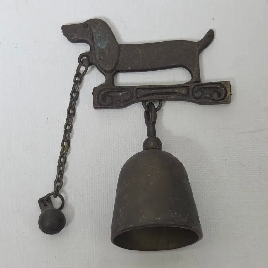 [BUNJANG] Antique Korean Brass Bell with Dog Ornament / 앤틱  국산 종 벨 황동벨 반려견 강아지 황동종