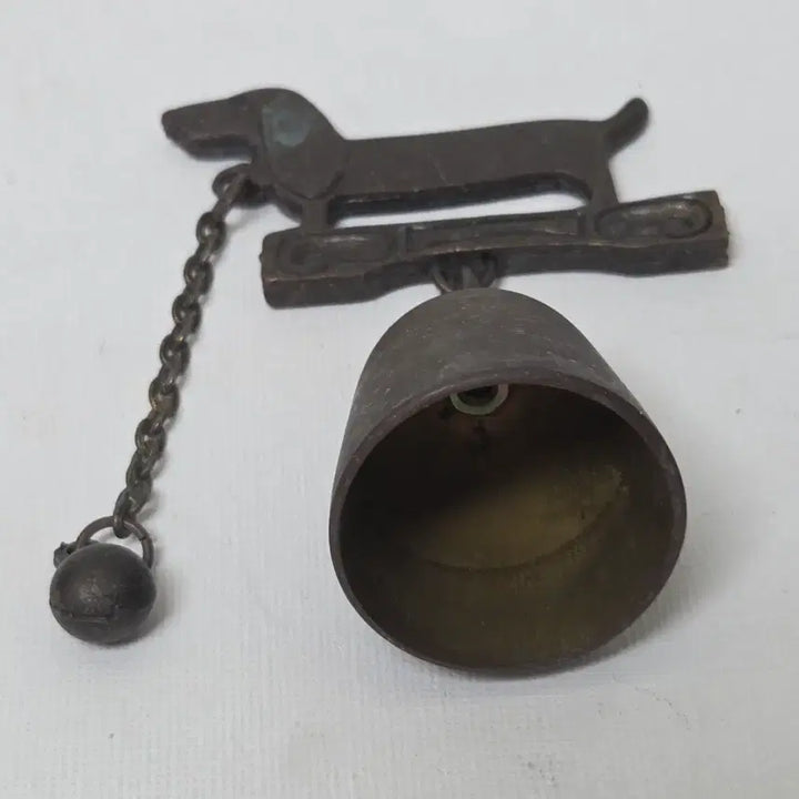 [BUNJANG] Antique Korean Brass Bell with Dog Ornament / 앤틱  국산 종 벨 황동벨 반려견 강아지 황동종
