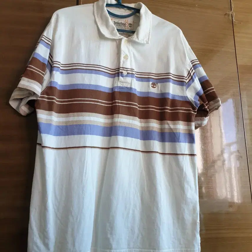 [BUNJANG] Timberland Striped Collar T-Shirt / 팀버랜드 스트라이프 카라티