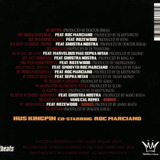 [BUNJANG] Hus Kingpin Roc Marciano The Cognac Tape CD / Hus Kingpin Roc Marciano Cognac Tape CD