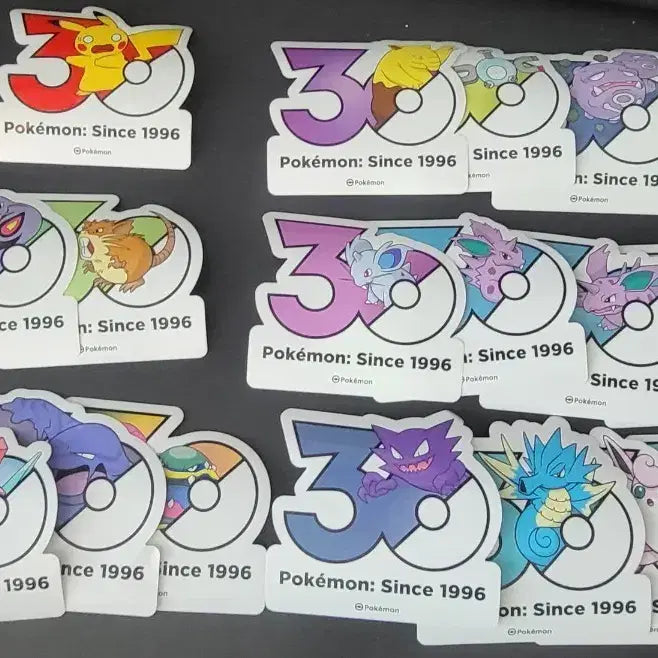 [BUNJANG] Pokemon 30th Anniversary Logo Sticker Set (Approx. 115 pcs) / 포켓몬 30주년 로고스티커 약 115장