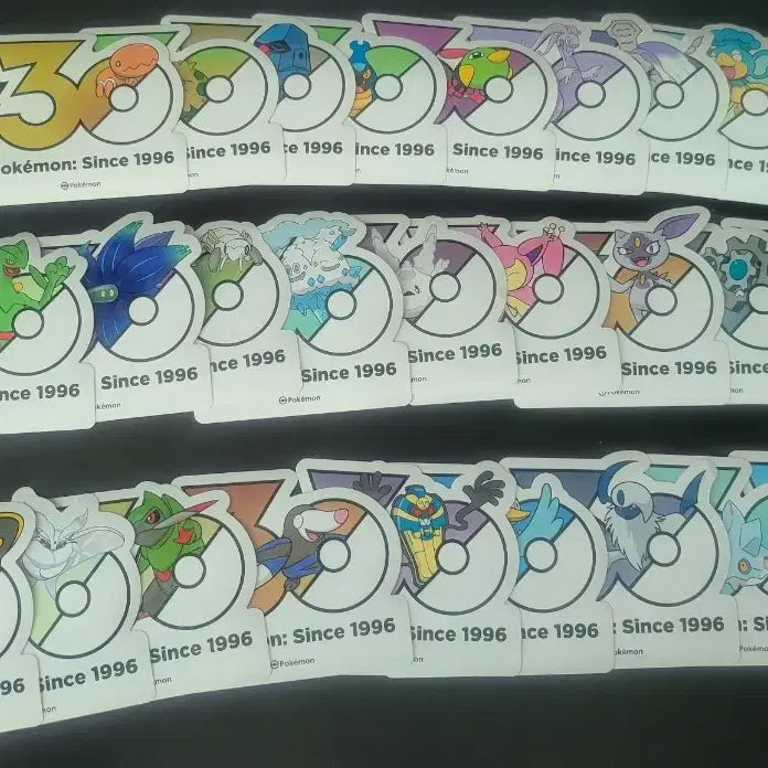 [BUNJANG] Pokemon 30th Anniversary Logo Sticker Set (Approx. 115 pcs) / 포켓몬 30주년 로고스티커 약 115장