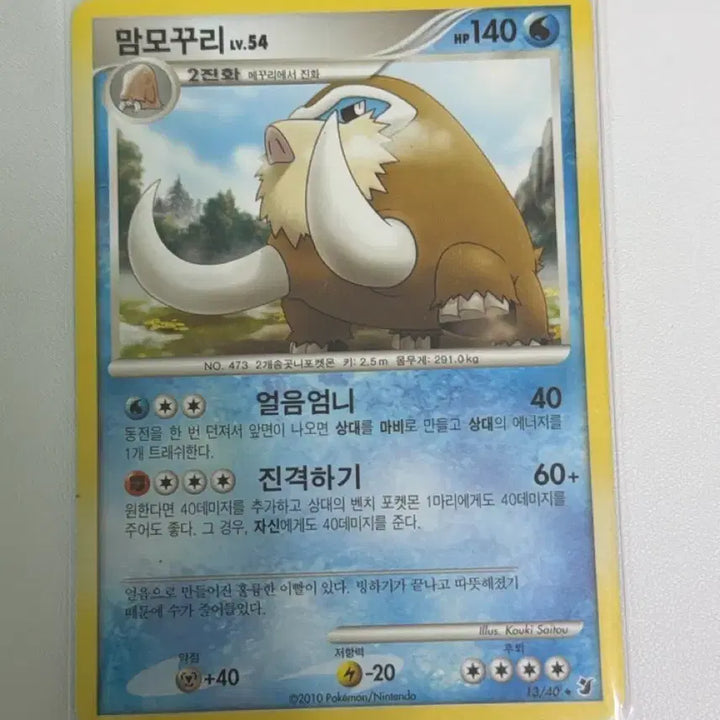 [BUNJANG] Pokemon Mamoswine Ancient Card 2010 13/40 / 포켓몬카드 맘모꾸리 고대카드 2010 13/40