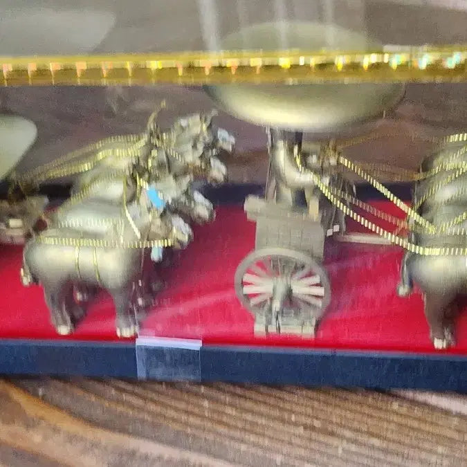 [BUNJANG] Golden Horse Carriage Ornament / 금색 동  말 마차 장식품