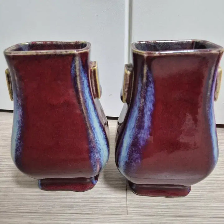 [BUNJANG] Hongyu Yo-byeon Porcelain Vase Set (2 pcs, Height 17cm) / 홍유요변도자기2점높이17