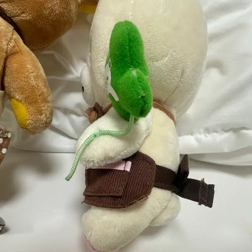 [BUNJANG] Rilakkuma &amp; Korilakkuma Clover Apron Plush Set / 처분 산엑스 레어 리락쿠마 클로버 앞치마 인형 코리락쿠마