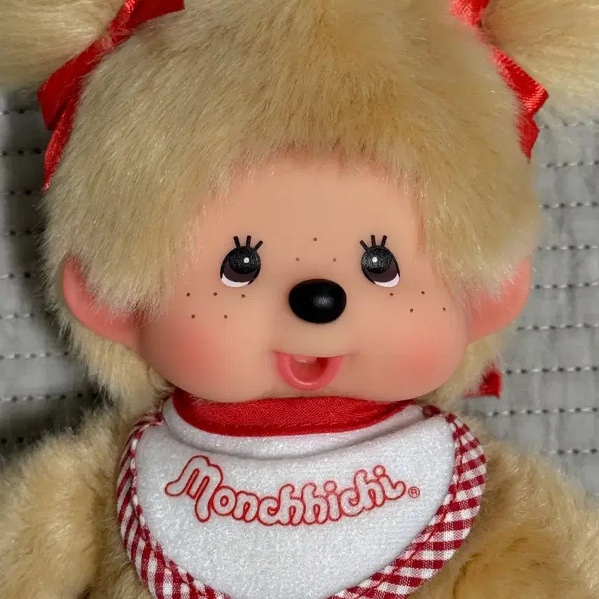 [BUNJANG] Monchhichi Gold Blonde Pigtails Girl Doll (S) / 몬치치 골드 양갈래 여아 S