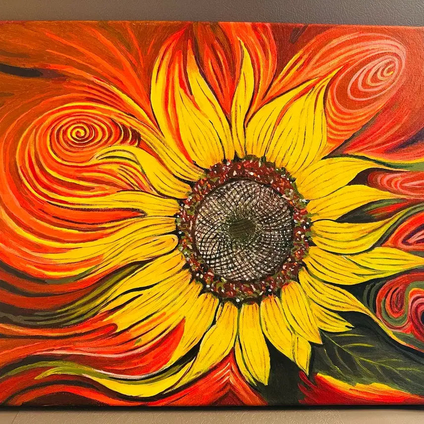 [BUNJANG] Burning Sunflower Canvas Painting (Size 10) / 불타는해바라기(캔버스)