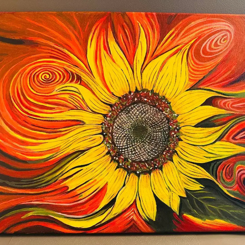 [BUNJANG] Burning Sunflower Canvas Painting (Size 10) / 불타는해바라기(캔버스)
