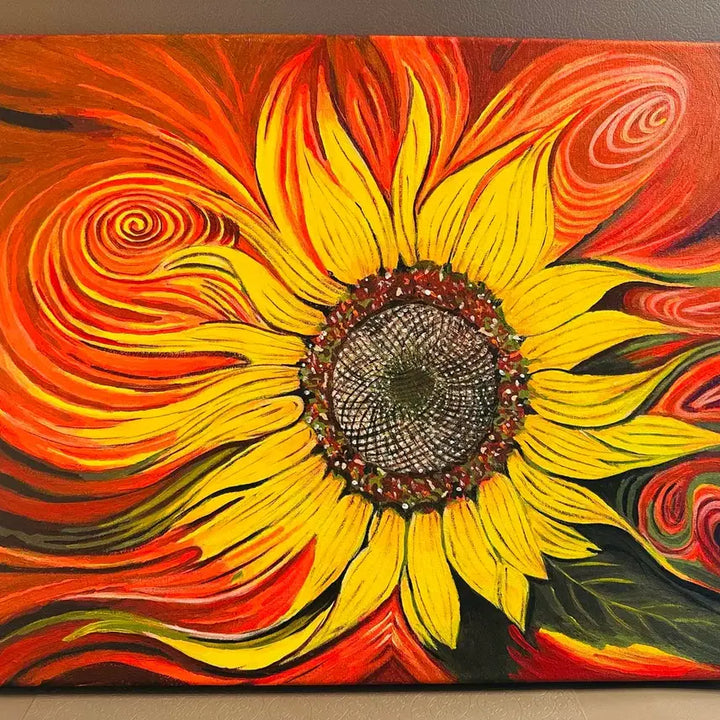 [BUNJANG] Burning Sunflower Canvas Painting (Size 10) / 불타는해바라기(캔버스)