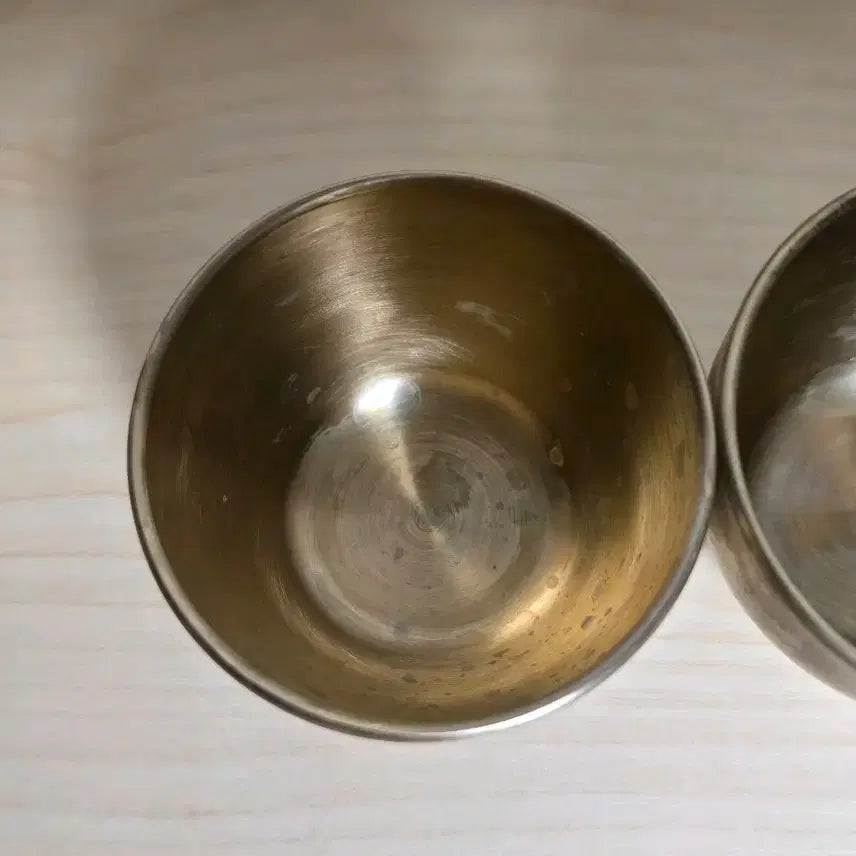 [BUNJANG] Vintage Brass Cups Set of 2 / 빈티지 놋잔 2개 세트