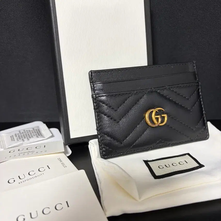 [BUNJANG] Gucci Marmont Card Holder Black / [정품,풀구성] 구찌 마몽 카드지갑