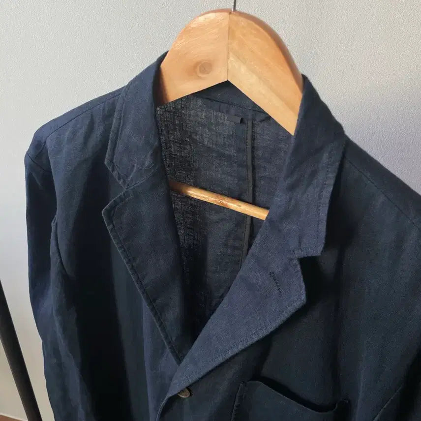 [BUNJANG] Muji Navy Linen 3-Button Jacket XL / 무인양품 네이비 린넨 3버튼 자켓 XL