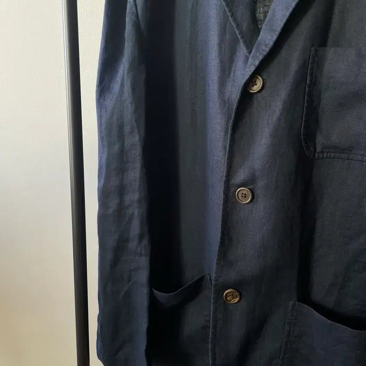 [BUNJANG] Muji Navy Linen 3-Button Jacket XL / 무인양품 네이비 린넨 3버튼 자켓 XL