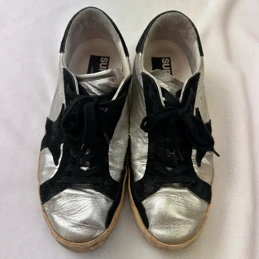 [BUNJANG] Golden Goose Superstar Metallic Silver/Black Sneakers (255-260mm) / (40)골든구스 슈퍼스타 메탈릭 실버블랙 255-260mm