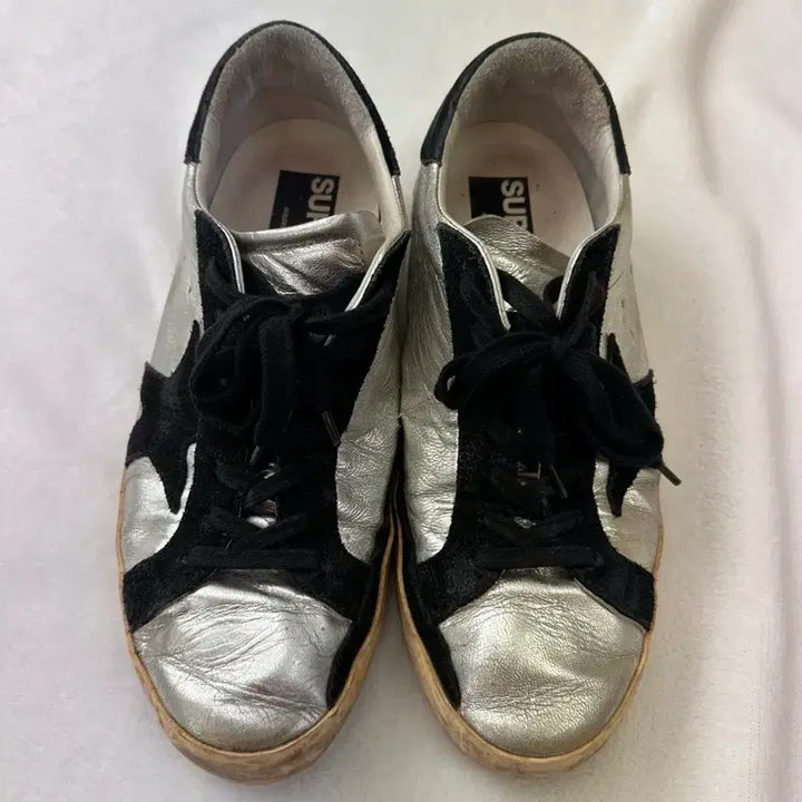 [BUNJANG] Golden Goose Superstar Metallic Silver/Black Sneakers (255-260mm) / (40)골든구스 슈퍼스타 메탈릭 실버블랙 255-260mm