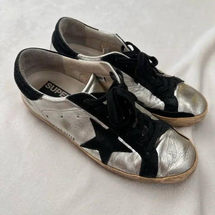 [BUNJANG] Golden Goose Superstar Metallic Silver/Black Sneakers (255-260mm) / (40)골든구스 슈퍼스타 메탈릭 실버블랙 255-260mm