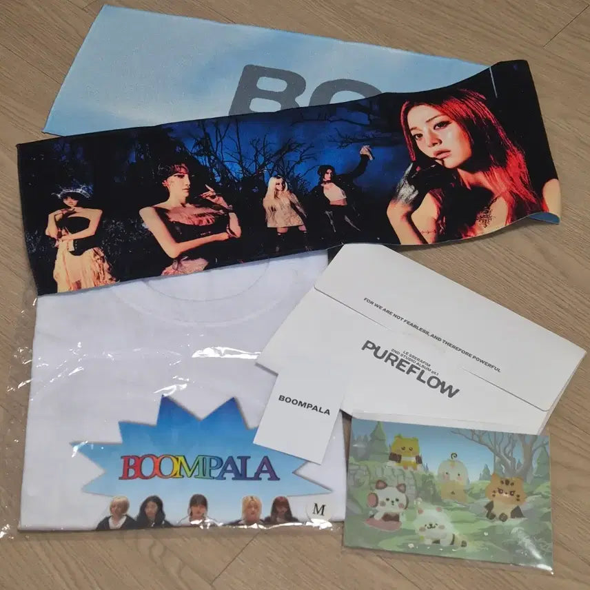 [BUNJANG] LE SSERAFIM "Perfect Night" Fankit Event Goods Bundle Set / 르세라핌 붐팔라 공방 사녹 역조공 슬로건 티셔츠 핌즈클럽 스티커 세트