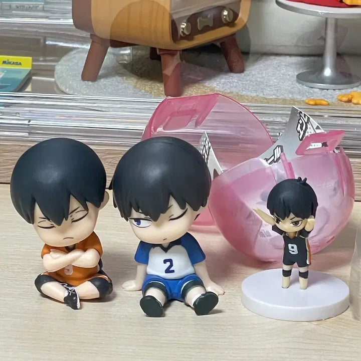 [BUNJANG] Haikyu!! Kageyama Tobio "Shoulder Bump" Desktop Gacha Set (3 Types) + Bonus Keychain / 하이큐 카게야마 어깨쿵 데스크탑 가챠 3종 일괄+덤