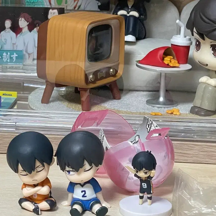 [BUNJANG] Haikyu!! Kageyama Tobio "Shoulder Bump" Desktop Gacha Set (3 Types) + Bonus Keychain / 하이큐 카게야마 어깨쿵 데스크탑 가챠 3종 일괄+덤