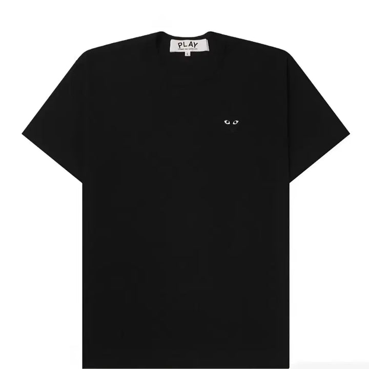 [BUNJANG] Comme des Garçons Black Heart Appliqué Short Sleeve T-Shirt / 특가)무료배송)꼼데가르송 하트블랙와펜   반팔티
