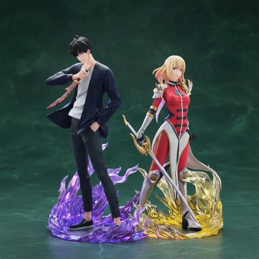 [BUNJANG] Solo Leveling Sung Jinwoo &amp; Cha Hae In Figure Bundle Set (Sealed) / (미개봉) 나혼자만 레벨업 성진우&amp;치해인 피규어 일괄