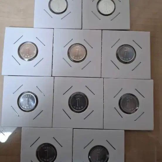 [BUNJANG] 1987 1 Won Coin (10 pcs) - Uncirculated / 1987년1원  완전미사용 10개