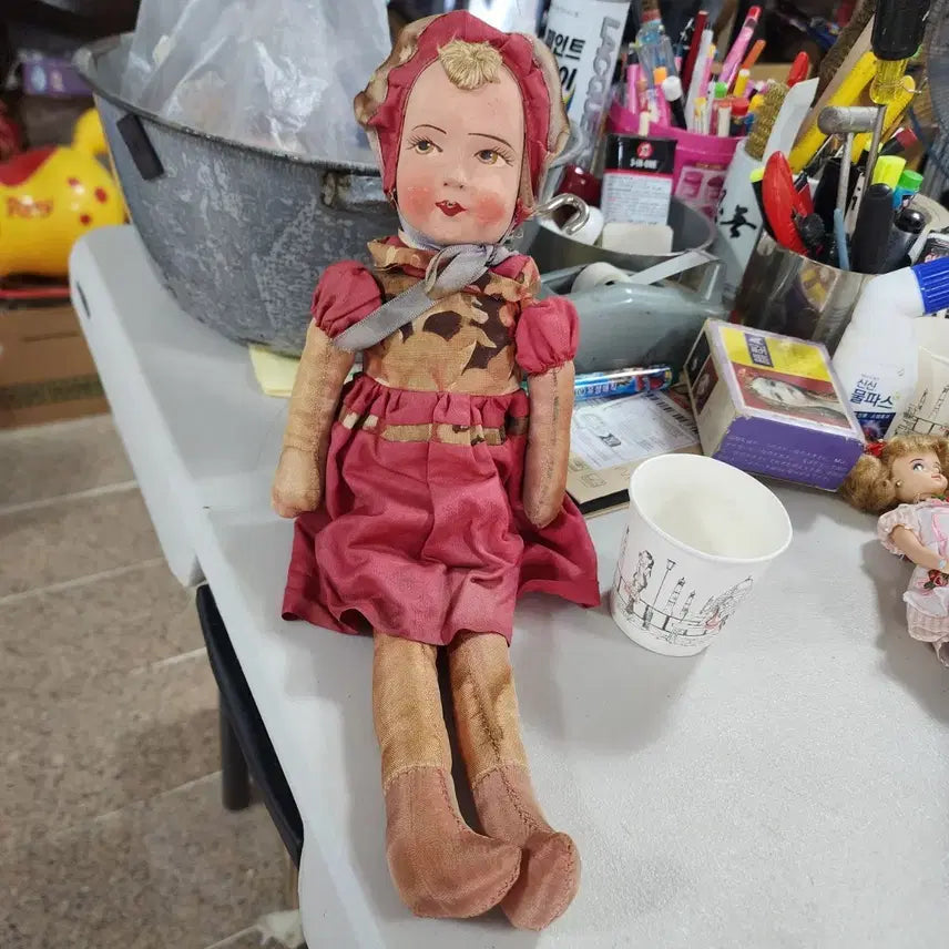 [BUNJANG] Vintage Handmade Doll 39cm / 오래된 빈티지 핸드메이드 인형 39cm