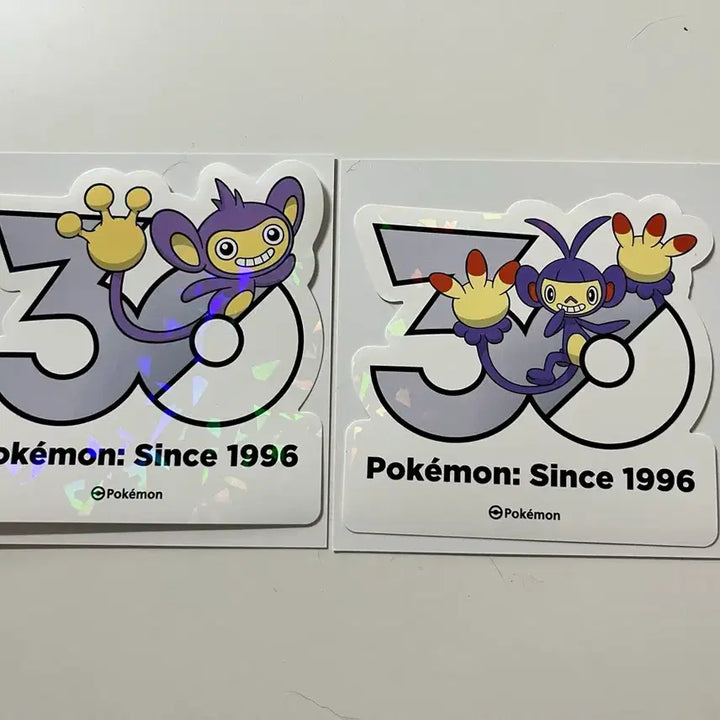 [BUNJANG] Pokemon 30th Anniversary Aipom &amp; Ambipom Hologram Sticker Set / 포켓몬 30주년 스티커 에이팜+겟헨보숭