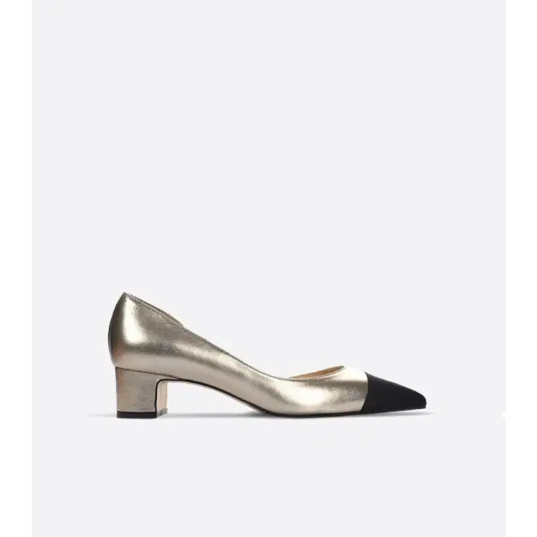 [BUNJANG] Blanche Half Moon 220 Vintage Gold Side Open Heels / 블랑쇼 하프문 220 빈티지 골드 사이드오픈