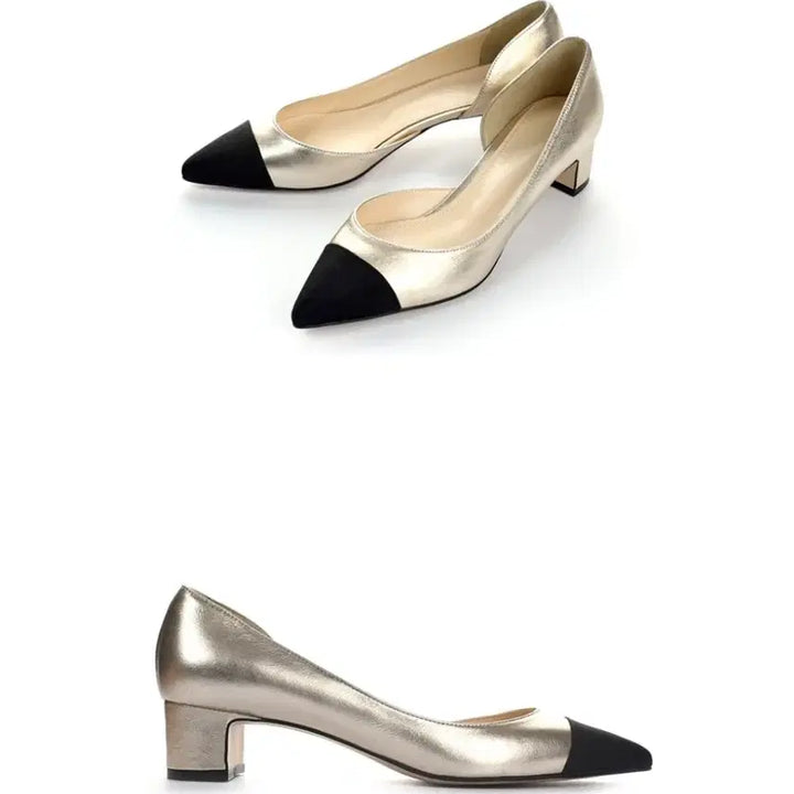 [BUNJANG] Blanche Half Moon 220 Vintage Gold Side Open Heels / 블랑쇼 하프문 220 빈티지 골드 사이드오픈