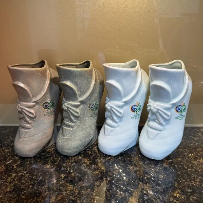 [BUNJANG] 2006 FIFA World Cup Germany Commemorative Ceramic Beer Mugs - Set of 4 / 2006년 독일 피파 월드컵 기념 축구화 맥주 도자기 4P 일괄